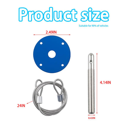TSUGAMI Car Hood Pins Kit, Stainless Steel Engine Hood Pin Plate Bonnet Lock Clip Set for Reducing Shaking, Automotive Exterior Modification Accessories, Universal for Trailer, Truck, SUV