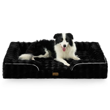 COZY KISS Soft Orthopedic Dog Bed for Extra Large Dogs, XXL Pet Sofa, BLACK