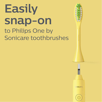 Philips One by Sonicare Electric Toothbrush Heads, Motorized Sonicare Toothbrush Heads, Brush Head Pack (2 Heads), Mango, BH1022/02