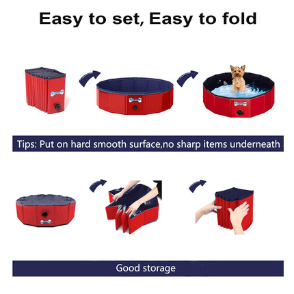V-HANVER Foldable Dog Pool Collapsible Heavy Duty PVC Pet Pool Bath Tub for XLarge Dogs and Puppies, 63 X 12 inch