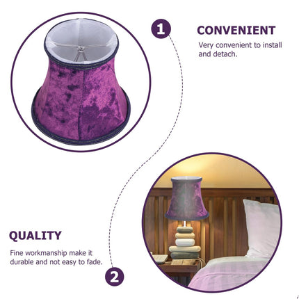 Hemobllo Purple Cloth Lamp Shade 4.72In Clip-on Lampshade Accessory DIY Lamp Cover for Table Chandelier Bulb Decoration Household Decorative Shade