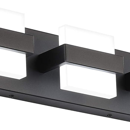 SOLFART 3 Lights Black Bathroom Modern Vanity Lights LED Vanity Light