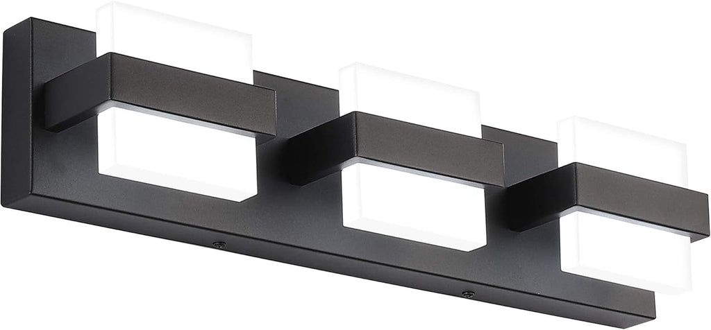 SOLFART 3 Lights Black Bathroom Modern Vanity Lights LED Vanity Light