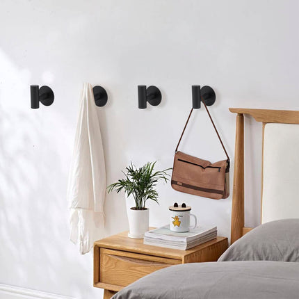 TocTen 5-PACK 304 Stainless Steel Strong Self Adhesive Bath Towel/Robe Hook, No Drilling, Matte Black