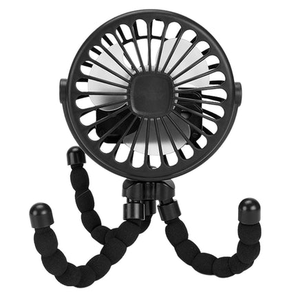 Mini Handheld Stroller Fan 360° Rotate, Octopus Tripod, Clamp-On Cooling