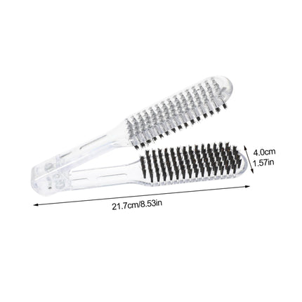 Hair Straightener Comb V Shaped Abs Clamp Brush for Women, CLEAR