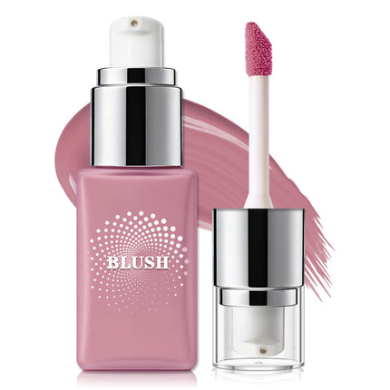 QIUFSSE 35ml/1.18fl oz Lightweight Liquid Cream Blush Matte Finish for Cheeks, 02 Nude Red