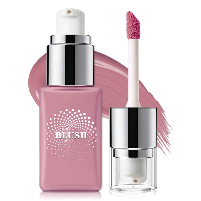 QIUFSSE 35ml/1.18fl oz Lightweight Liquid Cream Blush Matte Finish for Cheeks, 02 Nude Red