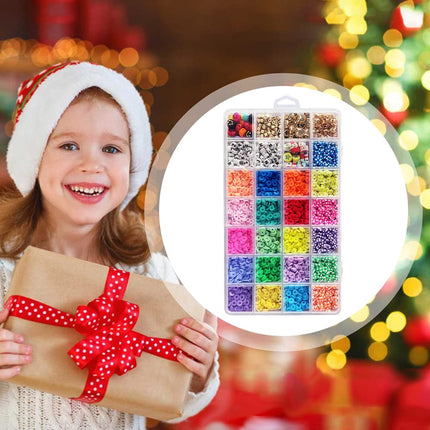 4500 PCS Clay Beads for Bracelets Making, 6mm 21 Colors Flat Round Polymer Clay Spacer Beads Jewelry Making Set with Pendant Charms Kit for DIY Jewelry Making