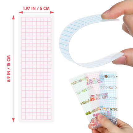 NUOBESTY 45pcs Washi Tape Sample Boards, Plastic Storage Cards for Journaling, Frosted Grid Washi Organizer Holder, Portable Tape Dispenser Plate for Scrapbooking, Journal, Art Crafts