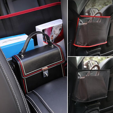 TSUGAMI Car Multi-functional Universal Back Seat Net Pocket Handbag Holder/ Storage Organizer, Red Polyester Fiber, Hook Fastener