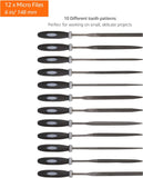 Amazon Basics File Set with Carry Case - T12 Drop Forged Alloy Steel - Includes 4-Piece Large Files and 12-Piece Needle Files
