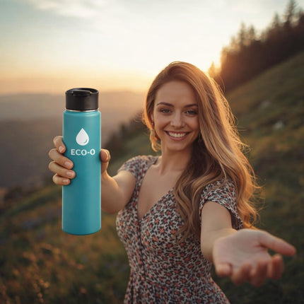 ECO-O Insulated Stainless Steel Water Bottle – 500 ml | 24h Cold / 12h Hot | Leak-Proof, BPA-Free & Dishwasher Safe | Designed in Canada