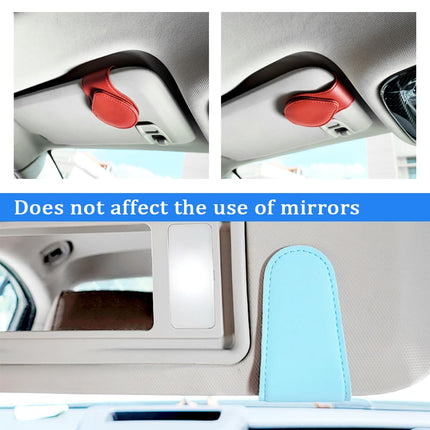SSNNUU 1PC Magnetic PU Leather Universal Sunglasses/Glasses Holder for Car Visor, Yellow