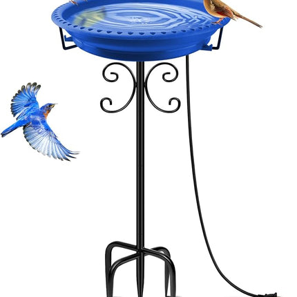 Daoeny Outdoor 100W Heated Birdbath Bowl Thermostat Control with 5-Prong Metal Base