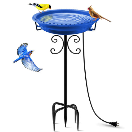 Daoeny Outdoor 100W Heated Birdbath Bowl Thermostat Control with 5-Prong Metal Base