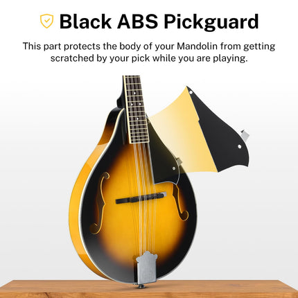 Donner A Style Sunburst Beginner Adult Acoustic Mandolin Mahogany 8 String, Bundle With Tuner String Bag Guitar Picks, DML-1