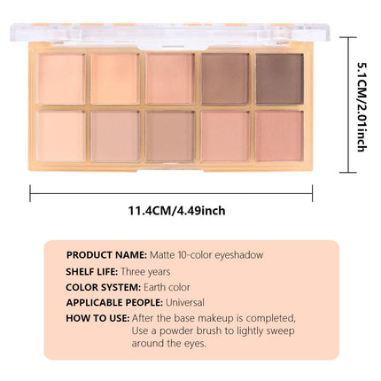 DIKALU Waterproof Vegan Cruelty-free 10 Colors Neutral Nude Pink Matte Eyeshadow Palette, X004SW0R0V