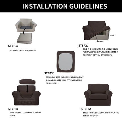 Easy-Going 2-Piece Stretch Micro Fiber Sofa Slipcover Furniture Protector, Chocolate