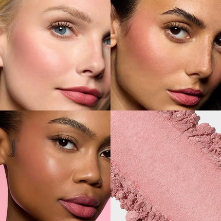 HERORANGE Powder Matte Blush Cheeks Face Makeup Pink Monochrome Fade and Transfer-Resistant Baked Blush, Vegan