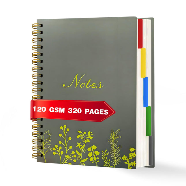 Spiral Notebook Journal, 120GSM Thick Coil Notebooks for Work, Back to School, A4 (8.5" x 11") College Ruled Journals Lined Pages, VALIDASS 320 Pages Meeting Notebook for Women,Men-Green