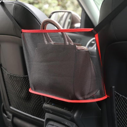 TSUGAMI Car Multi-functional Universal Back Seat Net Pocket Handbag Holder/ Storage Organizer, Red Polyester Fiber, Hook Fastener