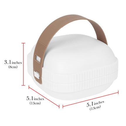 Linkidea 2 Pcs Portable Hamburger Buns Storage Container,Travel Holder with Hand Strap Suitable for Picnic, Office, BPA Free Burger Box Fit Burger or Sandwich Use, White
