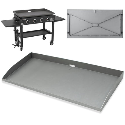 Flat Top Griddle Replacement for Blackstone 2142 1900 1971 1814 and Other 17 Inch Models with Grease Drain Hole - Upgraded Bottom Reinforced - Heavy Duty Powder Coated Steel