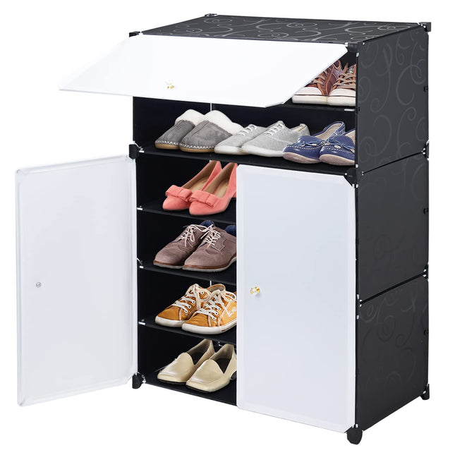 Eapura  6 Tier Closet Double Cabinet Door with Handle Design Shoe Organizer