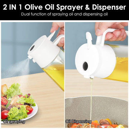 TINMIX 2-in-1 Glass Oil Sprayer and Dispenser for Cooking, 500ml