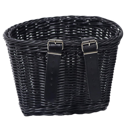 SCGFPOE Handwoven Plastic Waterproof Front Bike Basket for Adults & Kids, Fits Most Bikes (Beach Cruiser, Mountain Bike, Scooter)