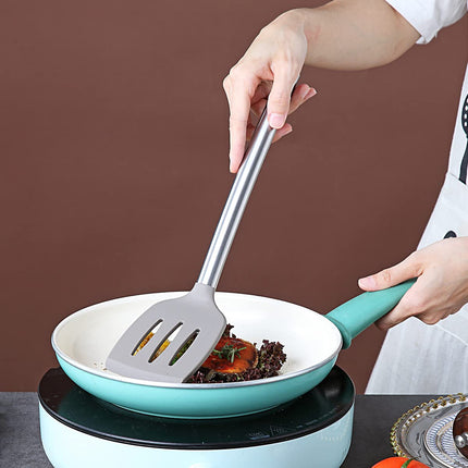 Berglander Non-Stick Silicone Slotted Turner Turner Kitchen/Barbecue Spatulas, Dishwasher Safe, Easy to Clean 1PC