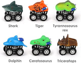 Transport Truck Set Dinosaur Toys 6 Vehicles in Friction Powered Carrier Truck Cars Toys with Music and Light Gift for Toddlers-Most Popular Toys T46