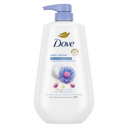 Dove Anti-Stress Body Wash Chamomile & Oat Milk Pump 24H Freshness, 905mL