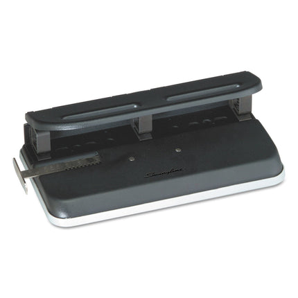 Swingline 74150 24-Sheet Easy Touch Heavy-Duty Punch, 3 Holes Adjustable into 7 Positions, 9/32 Dia, BLACK