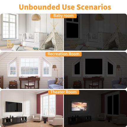 SEEYE Portable 149W x 200H cm Window Covering Blackout Blinds/Shades, No Drill Temporary for Baby, Nursery, Dorm, Travel RV