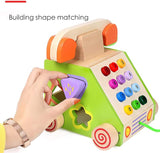 Wooden Artificial Telephone Child Early Childhood Education Puzzle Baby Shape Digital Cognitive Toy T122