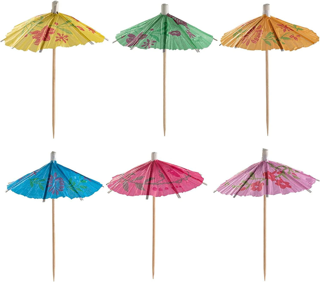Gusto [240 Count] Umbrella Cocktail Drink Picks - Assorted Tropical Colors Party Toothpicks - Formerly Comfy Package