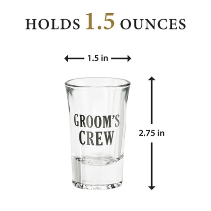 Lillian Rose Set of 6''Groom's Crew'' Wedding Party Shot Glasses, CLEAR, 1.5oz