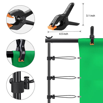 CPLIRIS Backdrop Stand for Parties, 6.5x10ft Adjustable Background Support System for Events Decoration, Baby Shower, Photography with Spring Clamps, Backdrop Clip, Sandbag and Carrying Bag