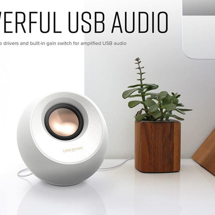Creative Pebble 2.0 USB-Powered Desktop Speakers with Far-Field Drivers and Passive Radiators for PCs and Laptops