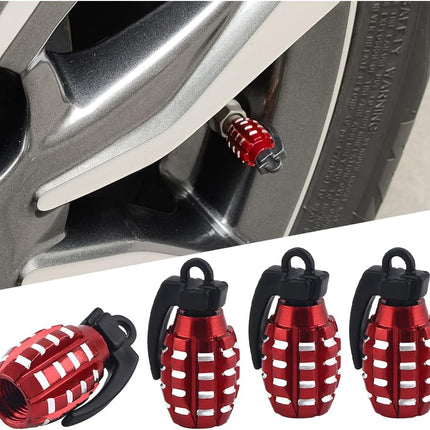 TSUGAMI 4PCS Aluminum Corrosion Resistant Vehicle Tyre Valve Stem Car Covers, Airproof Seal Heavy-Duty Automotive Exterior Protection, Universal for SUVs, Trucks, RVs