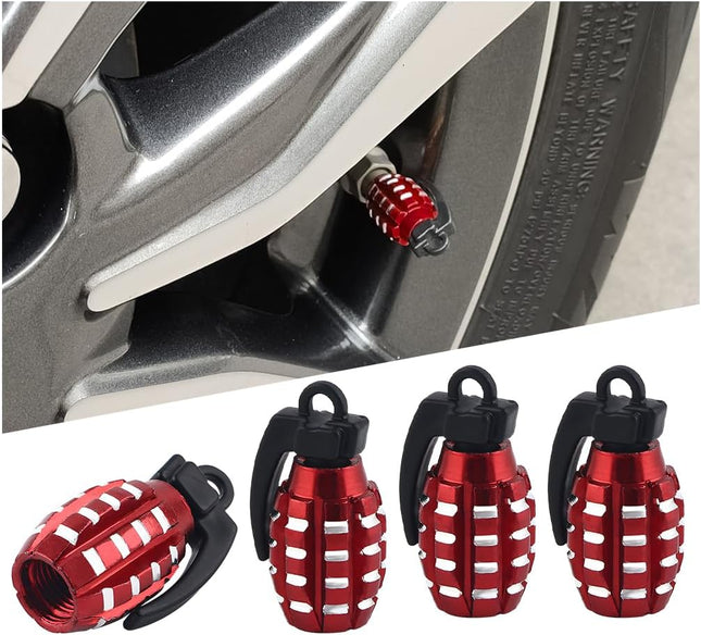TSUGAMI 4PCS Aluminum Corrosion Resistant Vehicle Tyre Valve Stem Car Covers, Airproof Seal Heavy-Duty Automotive Exterior Protection, Universal for SUVs, Trucks, RVs