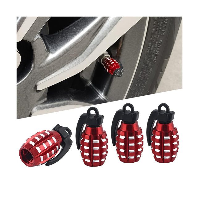 TSUGAMI 4PCS Aluminum Corrosion Resistant Vehicle Tyre Valve Stem Car Covers, Airproof Seal Heavy-Duty Automotive Exterior Protection, Universal for SUVs, Trucks, RVs