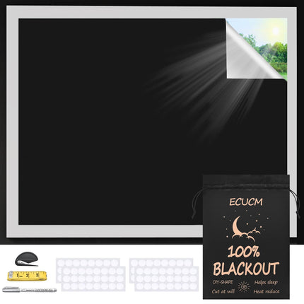 ECUCM 138" x 57" Blackout Curtains Window Covering Portable Blackout Shades, 100% Room Darkening Black Out Blinds for Baby Nursery Kids Bedroom Travel Temporary