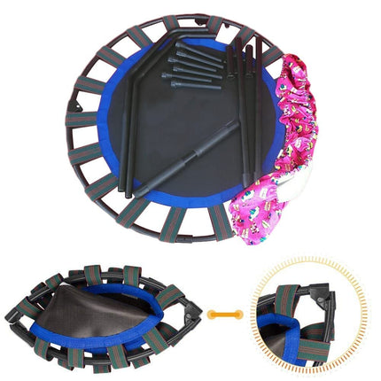 36'' Mini Trampoline for Kids With Adjustable Handle and Safety Padded Cover - Foldable Indoor & Outdoor Rebounder for Toddler Play and Exercise