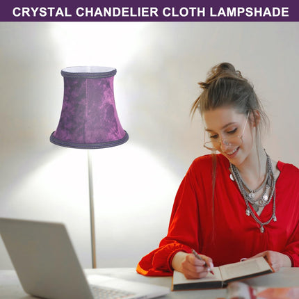 Hemobllo Purple Cloth Lamp Shade 4.72In Clip-on Lampshade Accessory DIY Lamp Cover for Table Chandelier Bulb Decoration Household Decorative Shade