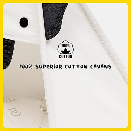 Pet Teepee Tent for Small Dogs & Cats, 24 Inch Portable Indoor Dog House with Thick Cushion, Cat Teepee Washable Tent Dog Teepee Bed Indoor (Elephant) T99