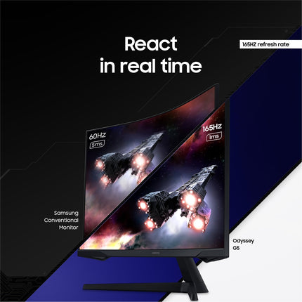 Samsung Odyssey 32 inch Curved Gaming Monitor 165 Hz 1 ms,  LS32CG550ENXZA - KM1