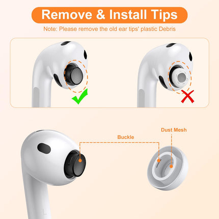 Link Dream AirPods Pro 3 Replacement Silicone Ear Buds Eartips with Portable Storage Box White 5 Pairs (XXS/XS/S/M/L Tips